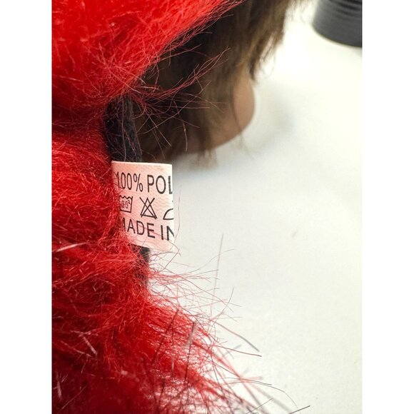 Vintage Red Faux Fur Head Wrap Fluffy Winter Headwear Soft & Stylish Accessory - Picture 8 of 16